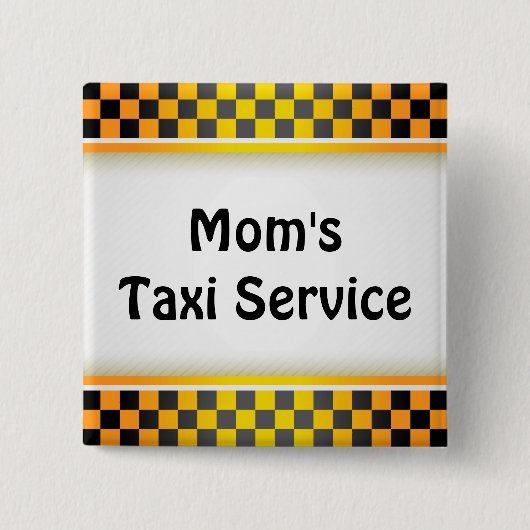 Badge Carré 5 Cm Service du taxi de la maman (Devant)