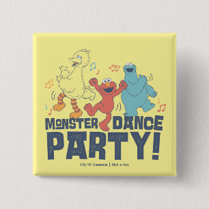 Badge Carré 5 Cm Sesame Street   Monster Dance Party