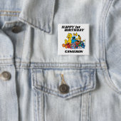 Badge Carré 5 Cm Sesame Street Pals 1er anniversaire (En situation)
