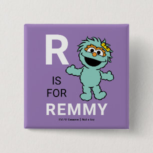 Badge Carré 5 Cm Sesame Street R est pour Rosita Ajoutez votre