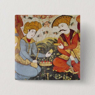 Badge Carré 5 Cm Shah Abbas I et un courtisan