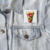 Badge Carré 5 Cm Shaké de légumes crus (En situation)