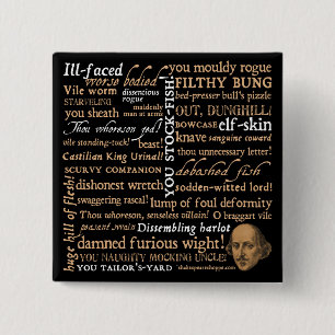 Badge Carré 5 Cm Shakespeare insulte la collection