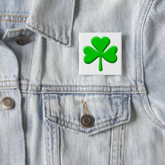 Badge Carré 5 Cm shamrock 3d (En situation)