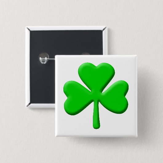 Badge Carré 5 Cm shamrock 3d (Devant & derrière)