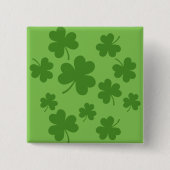 Badge Carré 5 Cm Shamrock de la Saint Patrick Motif Clover (Devant)