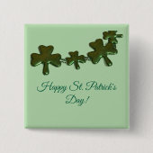 Badge Carré 5 Cm Shamrock St. Patrick's Day Button (Devant)
