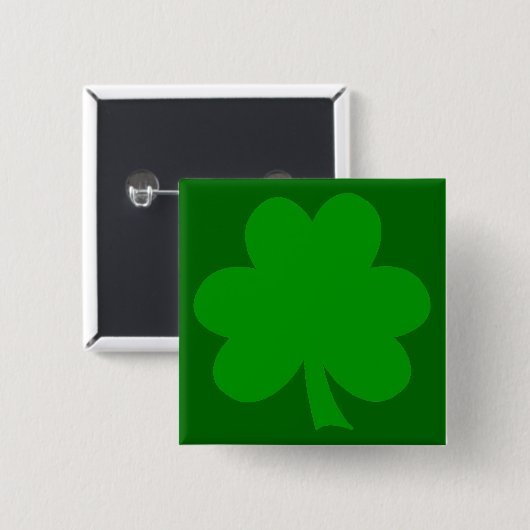 Badge Carré 5 Cm Shamrock vert (Devant & derrière)