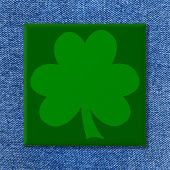Badge Carré 5 Cm Shamrock vert