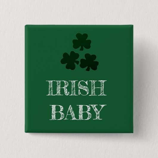 Badge Carré 5 Cm Shamrocks vert foncé (Devant)