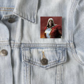 Badge Carré 5 Cm Shazam (En situation)