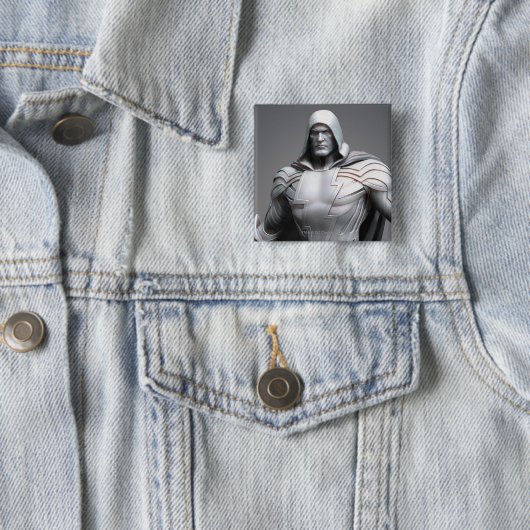 Badge Carré 5 Cm Shazam (En situation)