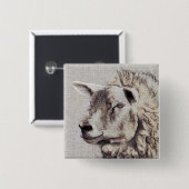 BADGE CARRÉ 5 CM SHEEP (Devant & derrière)