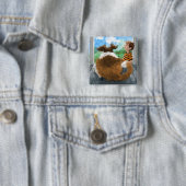 Badge Carré 5 Cm Sheldon et Davie Relaxing (En situation)