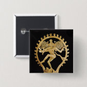 Badge Carré 5 Cm Shiva Nataraja (Devant & derrière)
