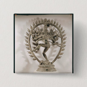 Badge Carré 5 Cm Shiva Nataraja, Dravidian