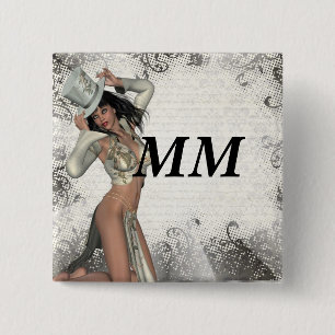 Badge Carré 5 Cm Shogirl en argent