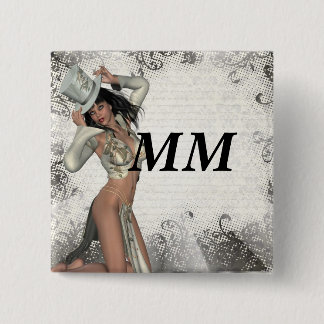 Badge Carré 5 Cm Shogirl en argent