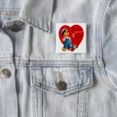 Badge Carré 5 Cm Si Je Pouvais Attraper Ton Coeur (En situation)