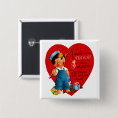 Badge Carré 5 Cm Si Je Pouvais Attraper Ton Coeur (Devant & derrière)