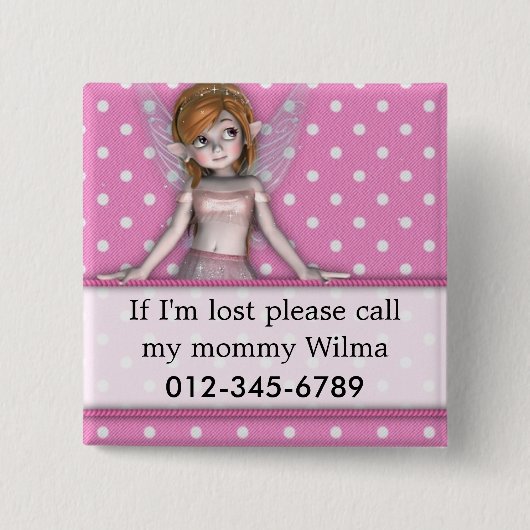 Badge Carré 5 Cm Si je suis bouton perdu (Devant)