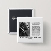 Badge Carré 5 Cm "Si" poème par Rudyard Kipling (Devant & derrière)