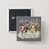 Badge Carré 5 Cm sibérien husky (Devant & derrière)