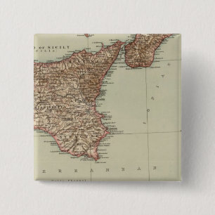 Badge Carré 5 Cm Sicile, Sardaigne