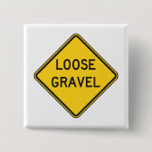 Badge Carré 5 Cm Signal d'avertissement de perte de gravier (Devant)