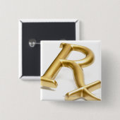 Badge Carré 5 Cm Signal de drogue Rx (Devant & derrière)
