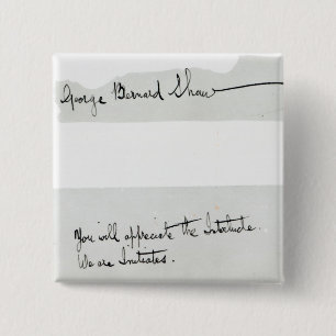 Badge Carré 5 Cm Signature de George Bernard Shaw