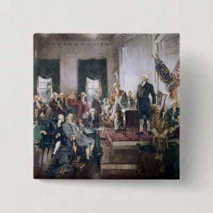 Badge Carré 5 Cm Signature de la constitution des USA par Christy