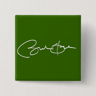 Badge Carré 5 Cm Signature d'Obama