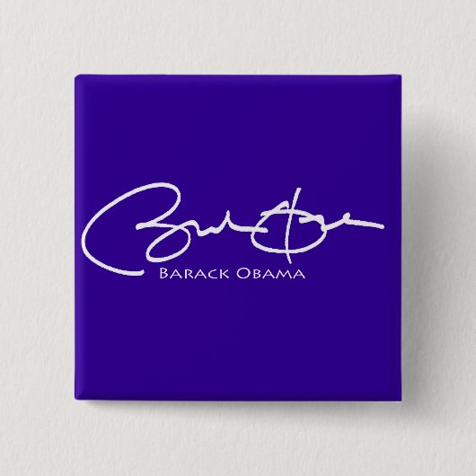Badge Carré 5 Cm Signature d'Obama (Devant)
