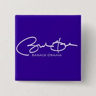 Badge Carré 5 Cm Signature d'Obama