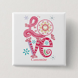 Badge Carré 5 Cm SIGNE D'AMOUR Super Hippie Thunder_Cove