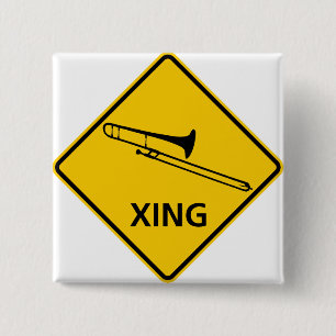 Badge Carré 5 Cm Signe de route de croisement de trombone