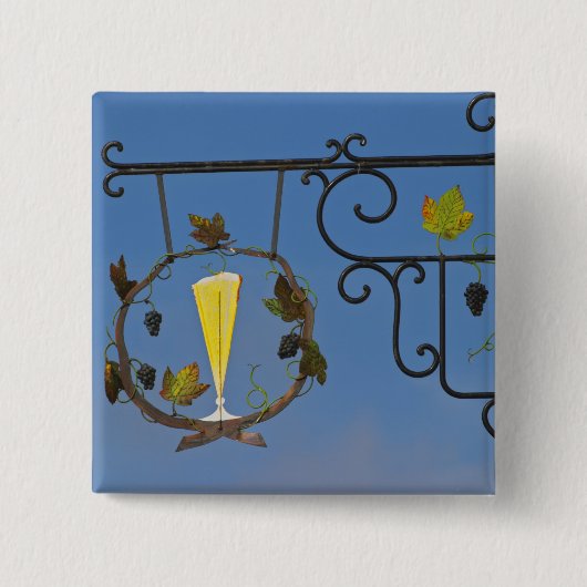 Badge Carré 5 Cm Signe en fer forgé illustrant le thème (Devant)