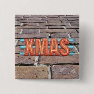 Badge Carré 5 Cm Signe XMAS