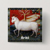 Badge Carré 5 Cm Signe Zodiac Bélier le bélier fête d'anniversaire (Devant)