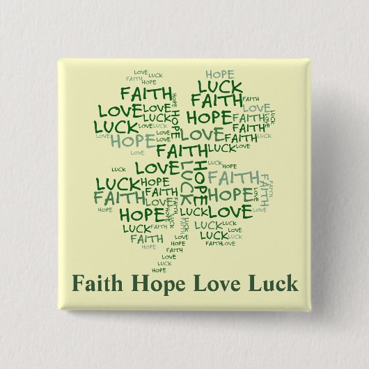 Badge Carré 5 Cm Signification de trèfle de quatre feuilles : (Devant)