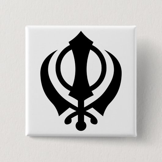 Badge Carré 5 Cm Sikh Khanda (Devant)