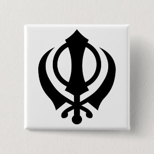Badge Carré 5 Cm Sikh Khanda
