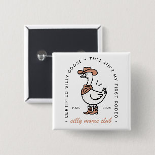 Badge Carré 5 Cm Silencieuse mère oie drôle cowgirl club date perso