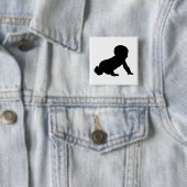 Badge Carré 5 Cm Silhouette bébé (En situation)