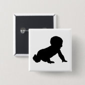 Badge Carré 5 Cm Silhouette bébé (Devant & derrière)