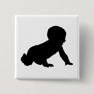 Badge Carré 5 Cm Silhouette bébé