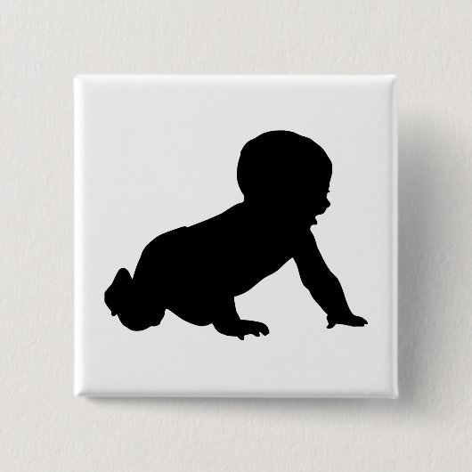 Badge Carré 5 Cm Silhouette bébé (Devant)