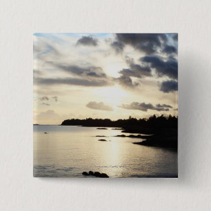 Badge Carré 5 Cm Silhouette côtière dans le comté Kerry, Irlande