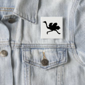 Badge Carré 5 Cm Silhouette d'autruche (En situation)